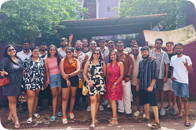 Office team standing together