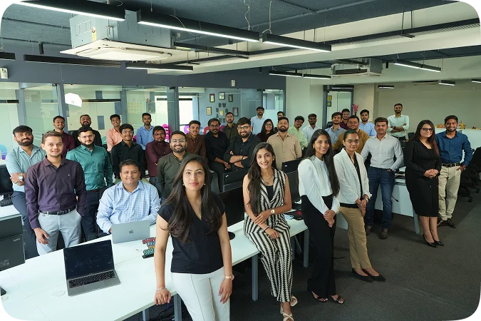 Office team standing together